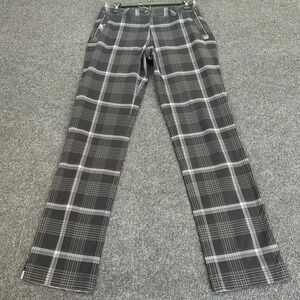 NIKE Golf Tour Performance Dri-Fit Women Pants Size 4 Black Gray Plaid Preppy
